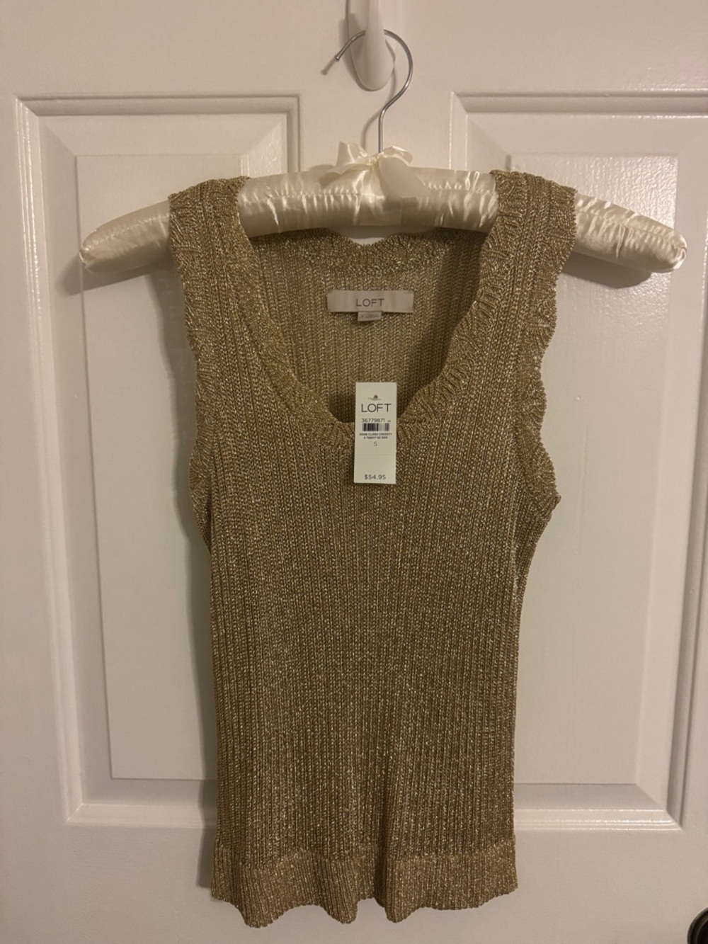 NWT LOFT Shimmer Ribbed Sweater Tank - Picture 3 of 8